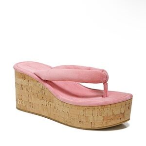 Veronica Beard Gabby Platform Cork Wedge Thong
Sandal in Dragonfruit Pink Size 8
